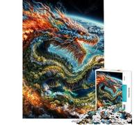 Puzzle per ragazzi da 1000 pezzi puzzle con drago elementale della terra per adulti giocattoli antistress divertenti e umoristici per l'interazione genitore-figlio (dimensioni 38x52cm)