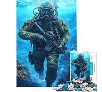 Puzzle per ragazzi da 1000 pezzi puzzle di sommozzatori delle forze speciali per adulti gioco rompicapo taglio di precisione attività divertenti da fare a casa (dimensioni 50x75cm)