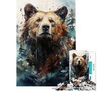 Puzzle per ragazzi da 1000 pezzi puzzle Orso Curiosità per adulti gioco rompicapo ideale per passare il tempo durante le vacanze compleanno e Natale (dimensioni 38x52cm)