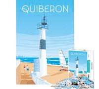 Puzzle per ragazzi da 1000 pezzi Quiberon Francia poster di viaggio giocattolo educativo gioco per tutta la famiglia regalo per donne e uomini (dimensioni 38x52cm)