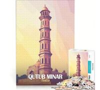 Puzzle per ragazzi da 1000 pezzi: Qutub Minar India giochi per famiglie decorazione perfetta collezione d'artista belle arti 38x52cm
