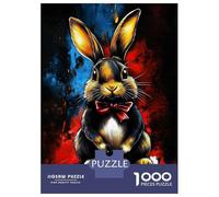 Puzzle Per Ragazzi Da 1000 Pezzi Rabbit with Bow Tie Puzzle Giochi Rilassanti Ma Divertenti E Spiritosi Regali Di Compleanno E Unici 38x26cm/1000pcs
