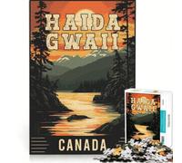 Puzzle per ragazzi da 1000 pezzi raffigurante Haida Gwaii in Canada, gioco educativo, decorazione perfetta, lista dei desideri con Babbo Natale 38x52cm