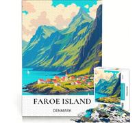 Puzzle per ragazzi da 1000 pezzi raffigurante i villaggi delle Isole Faroe, gioco educativo, decorazione da parete, compleanno e Natale 38x26cm