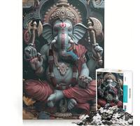 Puzzle per ragazzi da 1000 pezzi raffigurante il dio Ganesha dell'induismo gioco educativo decorazione perfetta lista dei desideri con Babbo Natale 38x26cm