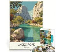Puzzle per ragazzi da 1000 pezzi raffigurante il fiume Jacks Fork in Missouri, un gioco rilassante, un'attività divertente per ridurre lo stress, ideale come regalo di compleanno o per occasioni