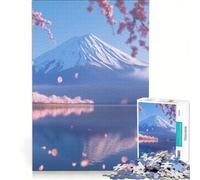 Puzzle per ragazzi da 1000 pezzi raffigurante il Monte Fuji con i ciliegi in fiore antistress sfida impegnativa per rafforzare l'amore tra le coppie 50x75cm