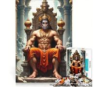 Puzzle per ragazzi da 1000 pezzi raffigurante il Signore Hanuman sul suo trono gioco educativo decorazione da parete compleanno e Natale 50x75cm
