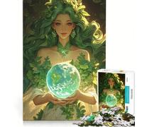 Puzzle per ragazzi da 1000 pezzi raffigurante la Dea della Terra che regge un globo, gioco interattivo, attività divertenti da fare a casa, collezione d'artista, belle arti 38x52cm