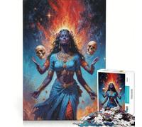 Puzzle per ragazzi da 1000 pezzi raffigurante la dea Kali con teschi e fiamme, gioco educativo, per divertimento in famiglia, regalo di compleanno, regalo di viaggio 38x52cm