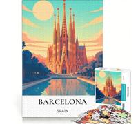 Puzzle per ragazzi da 1000 pezzi raffigurante la Sagrada Familia al tramonto, gioco pratico, difficile e stimolante, cerca un gioco impegnativo 50x75cm