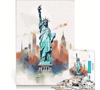 Puzzle per ragazzi da 1000 pezzi raffigurante la Statua della Libertà gioco interattivo migliora la memoria regalo per amici e familiari 38x52cm