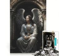 Puzzle per ragazzi da 1000 pezzi raffigurante l'Arcangelo Azrael sotto un arco di pietra, gioco educativo, stimolante per la memoria, idea regalo 50x75cm