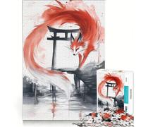 Puzzle per ragazzi da 1000 pezzi raffigurante lo spirito Kitsune al cancello Torii gioco educativo per divertimento in famiglia regalo di compleanno regalo di viaggio 38x52cm
