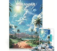 Puzzle per ragazzi da 1000 pezzi raffigurante lo Stato della Florida e Miramar Giochi divertenti, allena la mente e la mano Adatto come decorazione da scrivania 38x52cm