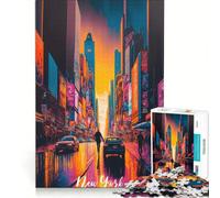 Puzzle per ragazzi da 1000 pezzi raffigurante Times Square a New York gioco interattivo migliora la memoria amici e familiari 38x26cm