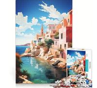 Puzzle per ragazzi da 1000 pezzi raffigurante un dipinto ad olio di Minorca gioco fai-da-te stimola la memoria con poster e foglio di curiosità abbinati 38x52cm