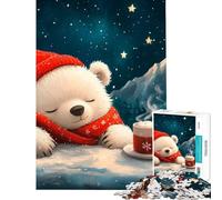 Puzzle per ragazzi da 1000 pezzi raffigurante un orso polare addormentato in inverno Un'opera d'arte stimolante da completare un giocattolo educativo adatto a persone dai 14 anni in su (50x75cm)