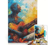 Puzzle per ragazzi da 1000 pezzi raffigurante un uomo che suona la chitarra dipinto ad olio gioco pratico per tutta la famiglia ideale come regalo per tutta la famiglia 50x75cm