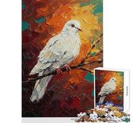 Puzzle per ragazzi da 1000 pezzi raffigurante una colomba bianca su un ramo dipinto ad olio gioco educativo modello da assemblare decorazione da parete per rafforzare l'amore tra le coppie (52x38cm)