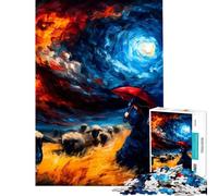 Puzzle per ragazzi da 1000 pezzi raffigurante una donna con l'ombrello in un cielo tempestoso Puzzle per adulti gioco pratico decorazione da parete ideale come regalo per tutta la famiglia (38x26cm)