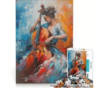Puzzle per ragazzi da 1000 pezzi, raffigurante una violoncellista donna, gioco educativo, migliora la memoria, regalo di compleanno, regalo 50x75cm