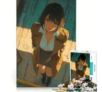 Puzzle per ragazzi da 1000 pezzi, ragazza anime che guarda in alto, gioco divertente, allena la mente e le mani, adatto come decorazione da scrivania 38x52cm