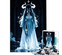 Puzzle per ragazzi da 1000 pezzi ragazza anime con corna in blu gioco per famiglie giocattolo avvincente per coltivare la pazienza ottimo regalo migliora la memoria (dimensioni 75x50cm)