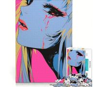 Puzzle per ragazzi da 1000 pezzi, ragazza anime con lacrime di sangue, gioco rompicapo, difficile da completare, regalo per amici e familiari 38x26cm