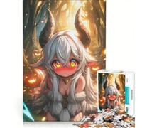 Puzzle per ragazzi da 1000 pezzi: ragazza anime con le corna nella foresta, gioco impossibile, decorazione per la casa, collezione d'artista, belle arti 50x75cm