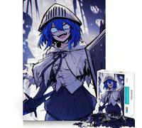 Puzzle per ragazzi da 1000 pezzi,ragazza cavaliere dai capelli blu,disegno preciso dai bordi,gioco di concentrazione,regalo,gioco rilassante,scena natalizia 38x26cm