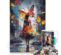 Puzzle per ragazzi da 1000 pezzi "Ragazza Farfalla Perduta" gioco impossibile divertente antistress ideale come regalo 38x52cm
