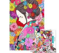 Puzzle per ragazzi da 1000 pezzi ragazza giapponese in kimono stile zen Puzzle per adulti ideale per passare il tempo durante le vacanze sfida educativa divertimento in famiglia e serate di gioco