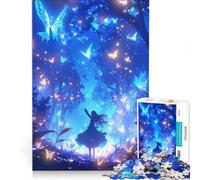 Puzzle per ragazzi da 1000 pezzi: Ragazza in una foresta di farfalle, gioco impossibile, sfida difficile, compleanno e altre occasioni 38x26cm