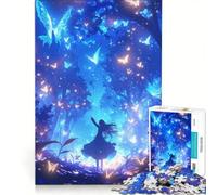 Puzzle per ragazzi da 1000 pezzi: Ragazza in una foresta di farfalle, gioco impossibile, sfida difficile, compleanno e altre occasioni 50x75cm