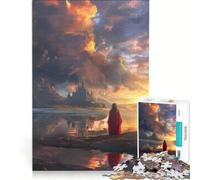 Puzzle per ragazzi da 1000 pezzi "Ragazza sull'orlo del baratro" gioco impossibile decorazione per la casa collezione d'artista belle arti 50x75cm