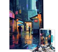Puzzle per ragazzi da 1000 pezzi Rain City Pixel bit Art gioco pratico giocattolo educativo idee regalo sfida impegnativa (dimensioni 75x50cm)