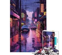 Puzzle per ragazzi da 1000 pezzi Rain City Pixel bit Art puzzle per ragazzi gioco pratico decorazione da parete difficile e stimolante (dimensioni 50x75cm)