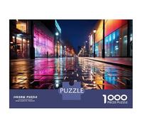 Puzzle Per Ragazzi Da 1000 Pezzi Rainy Night Cityscape Puzzle Giochi Rilassanti Difficili Divertenti Attività A Casa, 38x26cm/1000pcs