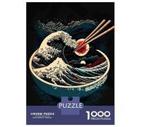 Puzzle Per Ragazzi Da 1000 Pezzi Ramen Bowl with Great Wave Puzzle Per Ragazzi Gioco Pratico Sfida Difficile Regali Unici Per Compleanno E Natale 38x26cm/1000pcs