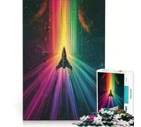 Puzzle per ragazzi da 1000 pezzi razzo spaziale arcobaleno giocattolo antistress sfida impegnativa rafforza l'amore tra le coppie 38x52cm