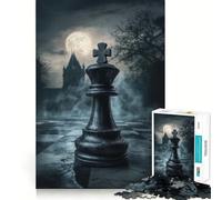 Puzzle per ragazzi da 1000 pezzi Re degli scacchi al chiaro di luna,taglio preciso,divertente puzzle logico,gioco rilassante,regalo di Natale artistico (38x52cm)