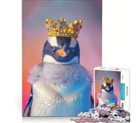 Puzzle per ragazzi da 1000 pezzi Re Pinguino antistress sfida impegnativa rafforza l'amore tra le coppie 38x26cm