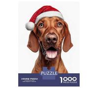 Puzzle Per Ragazzi Da 1000 Pezzi Redbone Coonhound Dog with Santa Hat Puzzle Giochi Rilassanti Difficili Divertenti Attività A Casa, 70x50cm/1000pcs