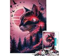 Puzzle per ragazzi da 1000 pezzi Regno Incantato del Gatto gioco pratico e stimolante idea regalo taglio di precisione (dimensioni 38x26cm)