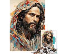 Puzzle per ragazzi da 1000 pezzi ritratto astratto del salvatore puzzle per adulti gioco pratico ideale per passare il tempo durante le vacanze regalo per tutta la famiglia (dimensioni 38x26cm)