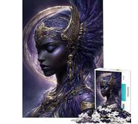Puzzle per ragazzi da 1000 pezzi ritratto della dea Iside viola e oro gioco per adulti e famiglie taglio di precisione sfida stimolante regalo (dimensioni 38x52cm)