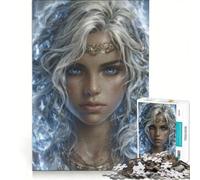 Puzzle per ragazzi da 1000 pezzi ritratto di donna con capelli a forma di fulmine giochi rilassanti decorazione per la casa adatto per la decorazione della scrivania 50x75cm