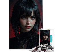 Puzzle per ragazzi da 1000 pezzi ritratto di donna misteriosa puzzle da 1000 pezzi giocattolo decorativo per la casa analisi e logica compleanno (38x26cm)