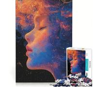 Puzzle per ragazzi da 1000 pezzi, ritratto di donna sognante con capelli cosmici, giochi rilassanti, sfida impegnativa, collezione d'artista, belle arti 38x52cm